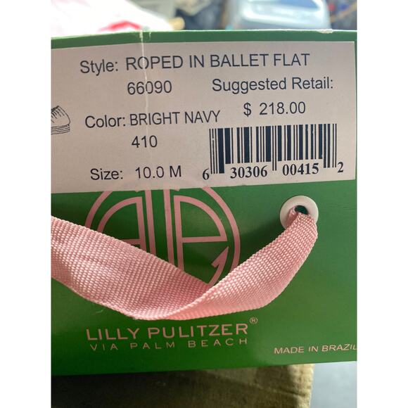 Lilly Pulitzer Women's Size 10M Bright Navy Blue Roped in Ballet Flats With Box - Picture 7 of 8